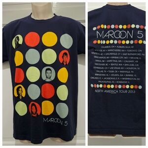 Maroon 5 North America Tour 2013 Short Sleeve Graphic TShirt Size M